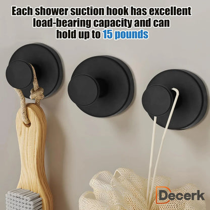 Decerk 2 PCS Suction Cup Hooks Christmas Gift Gadgets Kitchen Home Essentials Suction Hooks Bathroom Accessories Waterproof Reuseable for Shower Bathroom Towel Hooks Shower Hooks Holders Shower Hooks Hanging Towels Loofah Robe