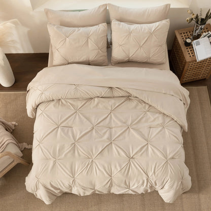 【Summer Wins】Downcool 7Pcs Comforter Sets, Multi-Color Bedding Sets , All Season down Alternative Bedding Comforter Sets with Comforter, Flat Sheet, Fitted Sheet, 2 Pillow Shams & 2 Pillowcases, Pink Bedroom Accessories#Tiktokshopmemorialday