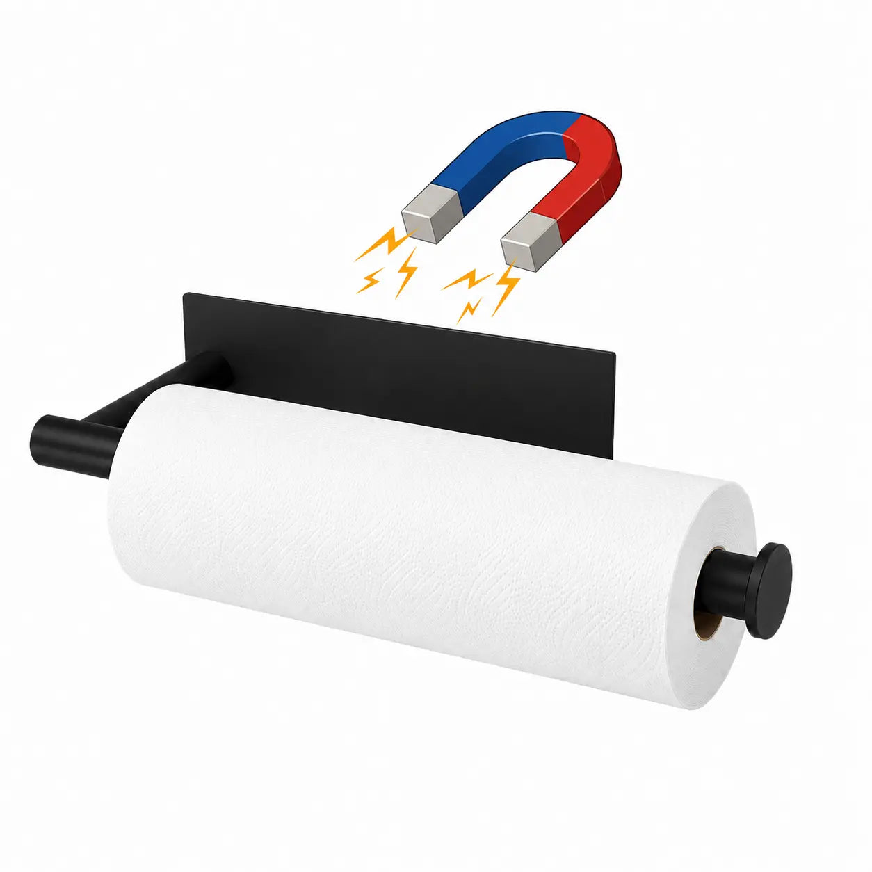 【Father'S Day Gifts】Strong Magnetic Paper Towel Roll Holder, No Drilling Removable Wall Mount Paper Towel Organizer, Portable Reusable Magnet Storage Rack for Fridge Microwave Kitchen Bathroom Washer Home Use