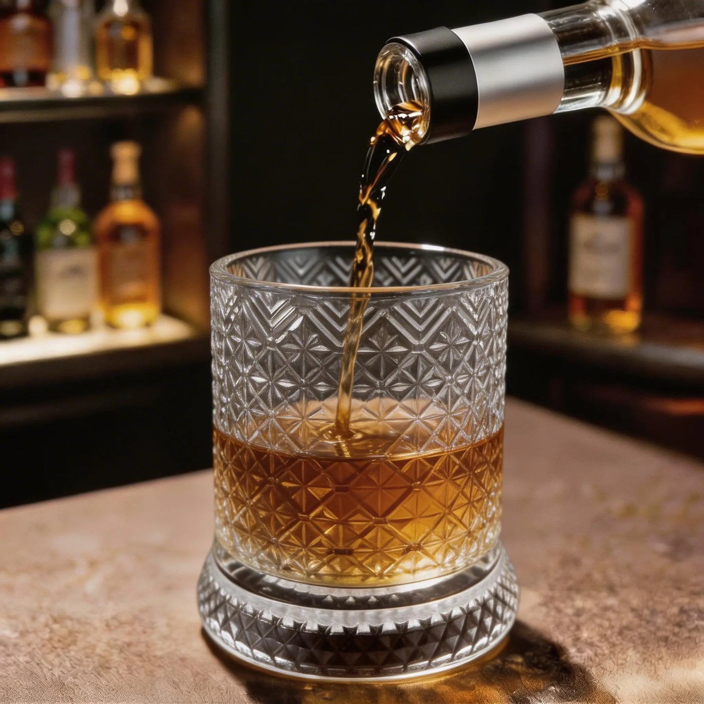 Luxury 360° Spinning Crystal Glass -Star-Cut Stress Relief Whiskey & Wine Glass,Elegant European Barware Gift, Rotating Glasscup Spinning Glass Cup Gift an Illuminated Base Summerwins,Summerwins