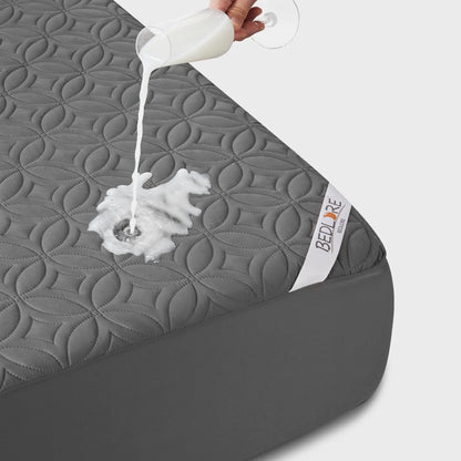 【Summerwins】Bedlore Cooling Waterproof Fitted Sheet Big Copper Coins | Bamboo Deep Pocket Mattress Cover | Soft Breathable Non-Slip]