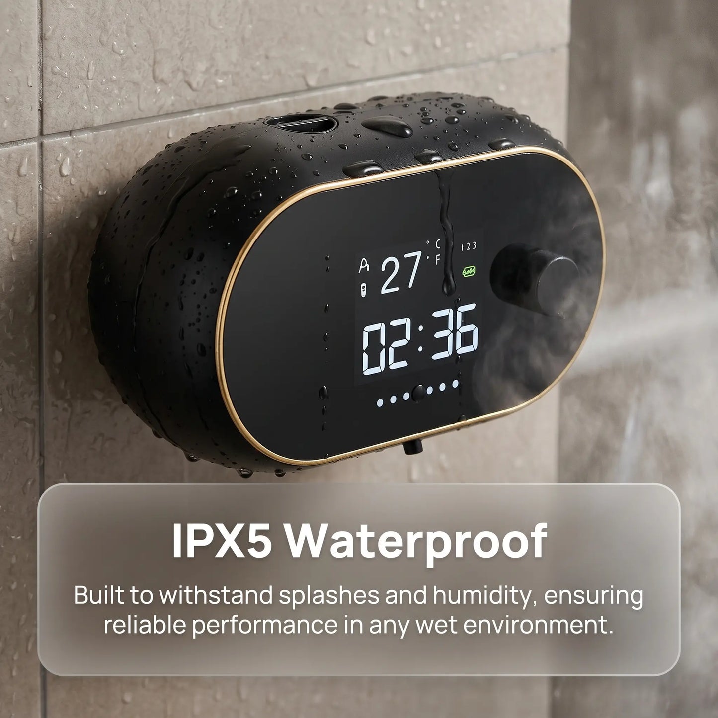 Automatic Soap Dispenser, 500ML Touchless Foaming Soap Dispenser, 3 Adjustable Levels, USB Rechargeable Wall Mounted Electric Soap Dispenser with Infrared Sensor, LED Display, IPX5 Waterproof for Bathroom Kitchen Hotel Commercial (Black)#Summervibes