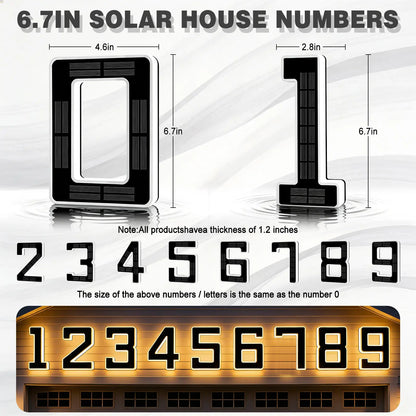 ISUNMEA 6.7 Inch Solar Lighted House Numbers for Outside, Light up Waterproof LED Address Signs for Houses, Backlit Illuminated Exterior Modern House Numbers Light