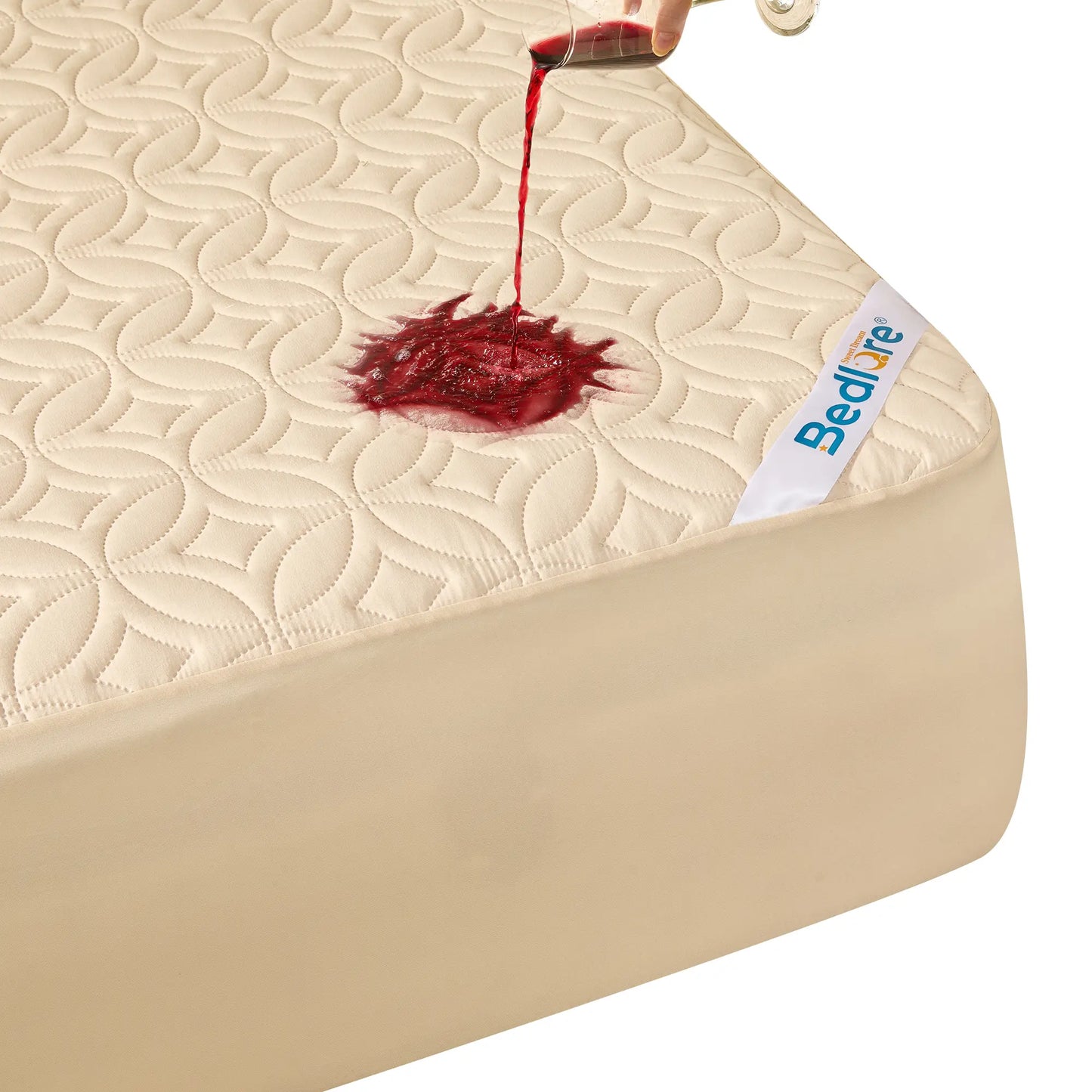 【Summerwins】Bedlore Cooling Waterproof Fitted Sheet Big Copper Coins | Bamboo Deep Pocket Mattress Cover | Soft Breathable Non-Slip]