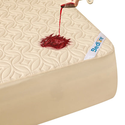 【Summerwins】Bedlore Cooling Waterproof Fitted Sheet Big Copper Coins | Bamboo Deep Pocket Mattress Cover | Soft Breathable Non-Slip]