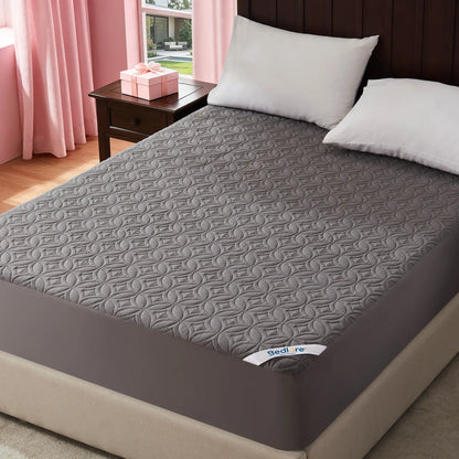 【Summerwins】Bedlore Cooling Waterproof Fitted Sheet Big Copper Coins | Bamboo Deep Pocket Mattress Cover | Soft Breathable Non-Slip]