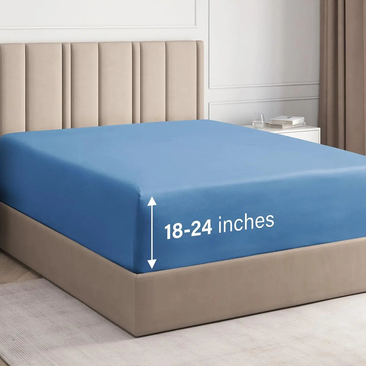 CGK Deep Pocket Fitted Sheet ONLY – Ultra-Soft Microfiber, Wrinkle-Free, Fits up to 24" Mattress (SINGLE SHEET) Soft Comfy Bedding