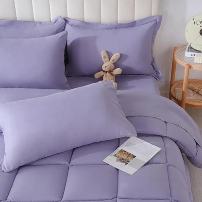 【Summer Wins】Downcool 7Pcs Comforter Sets, Multi-Color Bedding Sets , All Season down Alternative Bedding Comforter Sets with Comforter, Flat Sheet, Fitted Sheet, 2 Pillow Shams & 2 Pillowcases, Pink Bedroom Accessories#Tiktokshopmemorialday