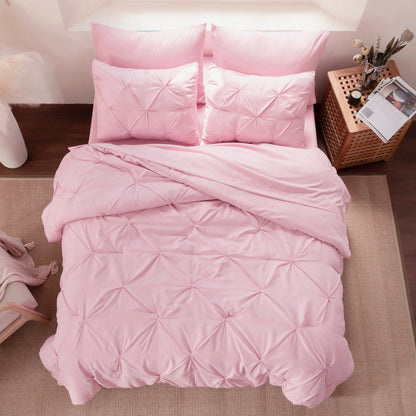 【Summer Wins】Downcool 7Pcs Comforter Sets, Multi-Color Bedding Sets , All Season down Alternative Bedding Comforter Sets with Comforter, Flat Sheet, Fitted Sheet, 2 Pillow Shams & 2 Pillowcases, Pink Bedroom Accessories#Tiktokshopmemorialday