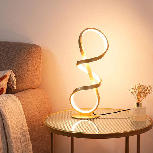 EDISHINE Minimalist Nordic 3D LED Touch Control Ambiance Angled Table Lamp, Stepless Dimmable Eye-Caring Optical Illusion Desk Lamp, Desk Accessory for Bedroom, Living Room