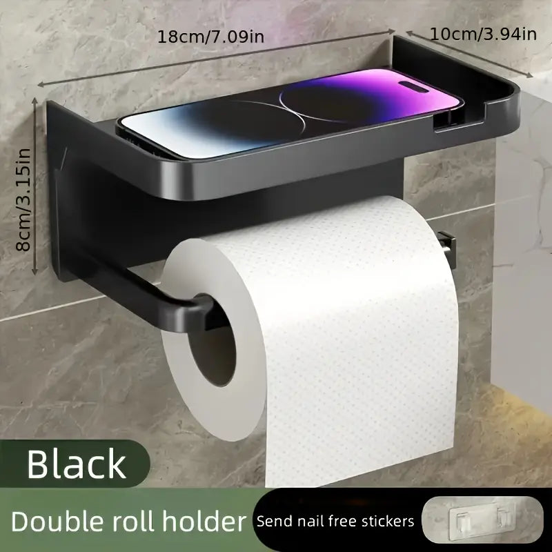 1Pcs Bathroom Toilet Rack/Tissue Rack, Wall-Mounted Toilet Bathroom Toilet Perforated Face Rack, Tissue Holder, Bathroom Accessories