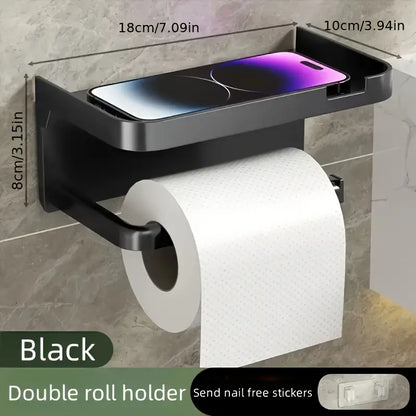1Pcs Bathroom Toilet Rack/Tissue Rack, Wall-Mounted Toilet Bathroom Toilet Perforated Face Rack, Tissue Holder, Bathroom Accessories