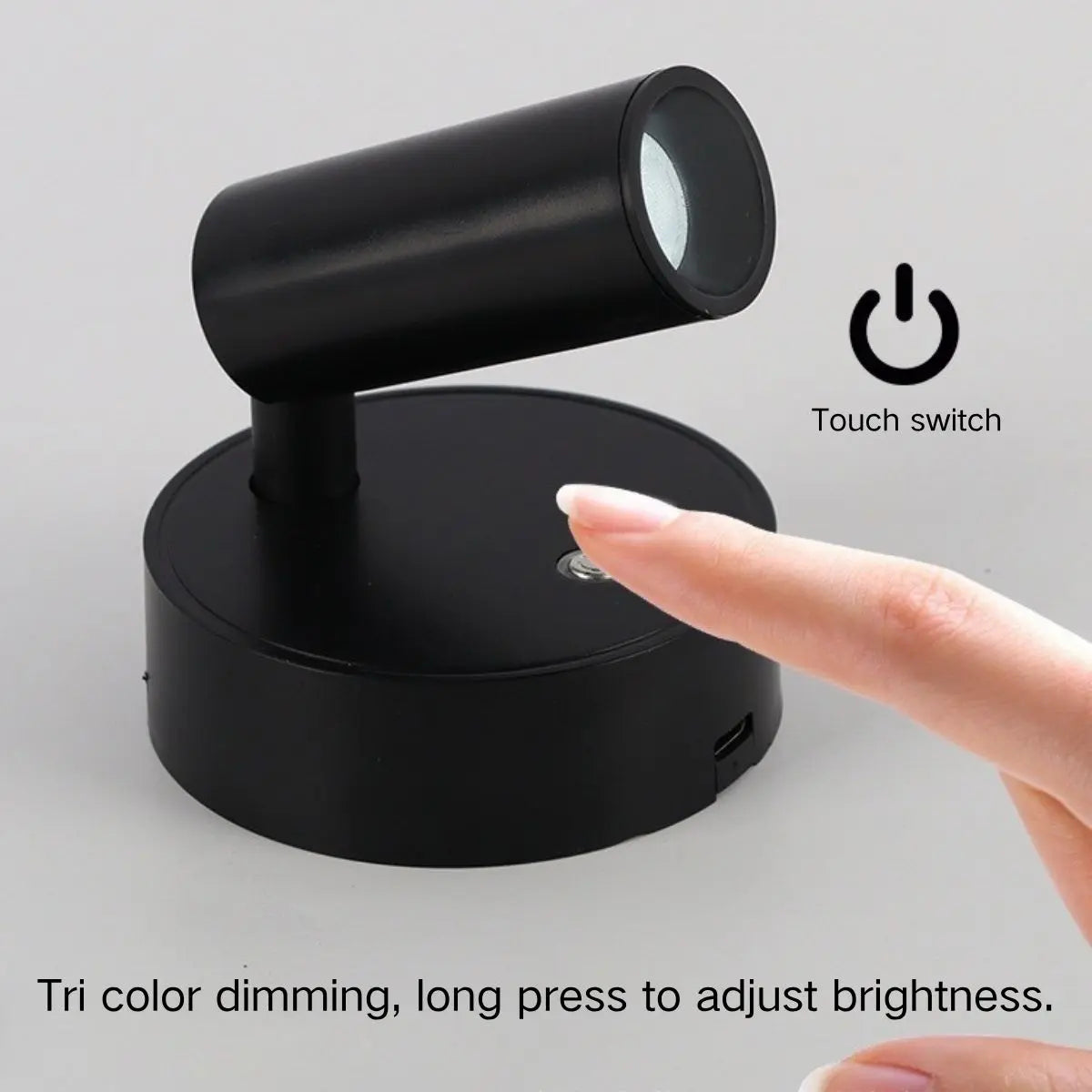 Magnetic Wall-Mount LED Light, Rechargeable Battery-Powered Touch-Control Night Light with Adjustable Brightness, Ideal for Bedroom, Dining Room and Art Display