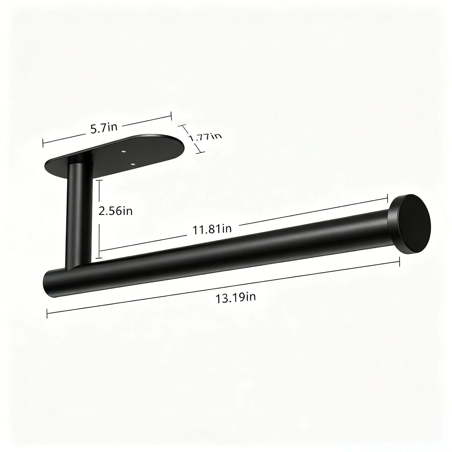 Paper Towel Holder, Self Adhesive or Drilling Paper Towel Holder under Cabinet, Stainless Steel Black Paper Towel Holders Wall Mount for Kitchen, Bathroom, Sink, Pantry, Fridge
