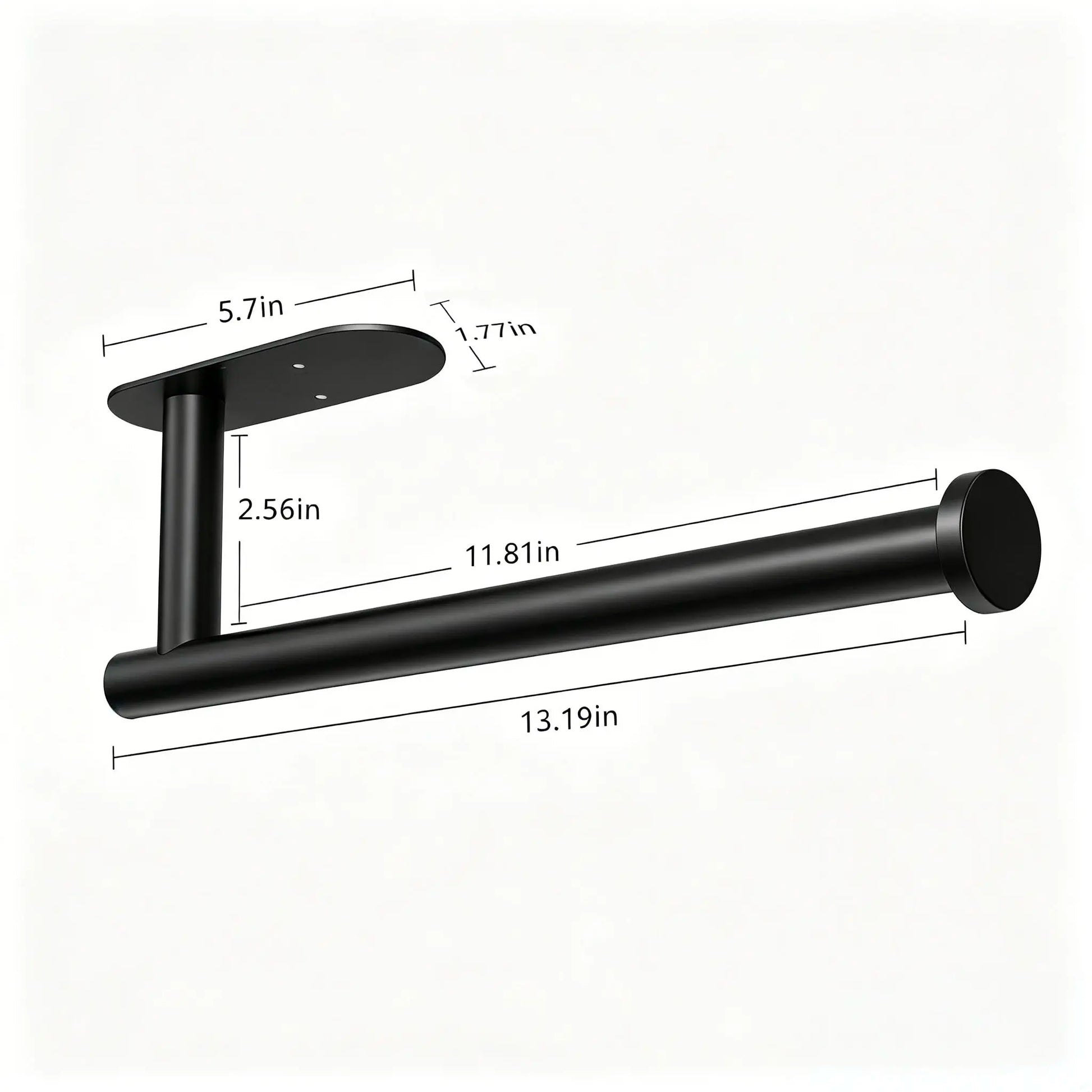 Paper Towel Holder, Self Adhesive or Drilling Paper Towel Holder under Cabinet, Stainless Steel Black Paper Towel Holders Wall Mount for Kitchen, Bathroom, Sink, Pantry, Fridge