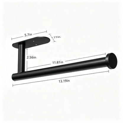 Paper Towel Holder, Self Adhesive or Drilling Paper Towel Holder under Cabinet, Stainless Steel Black Paper Towel Holders Wall Mount for Kitchen, Bathroom, Sink, Pantry, Fridge