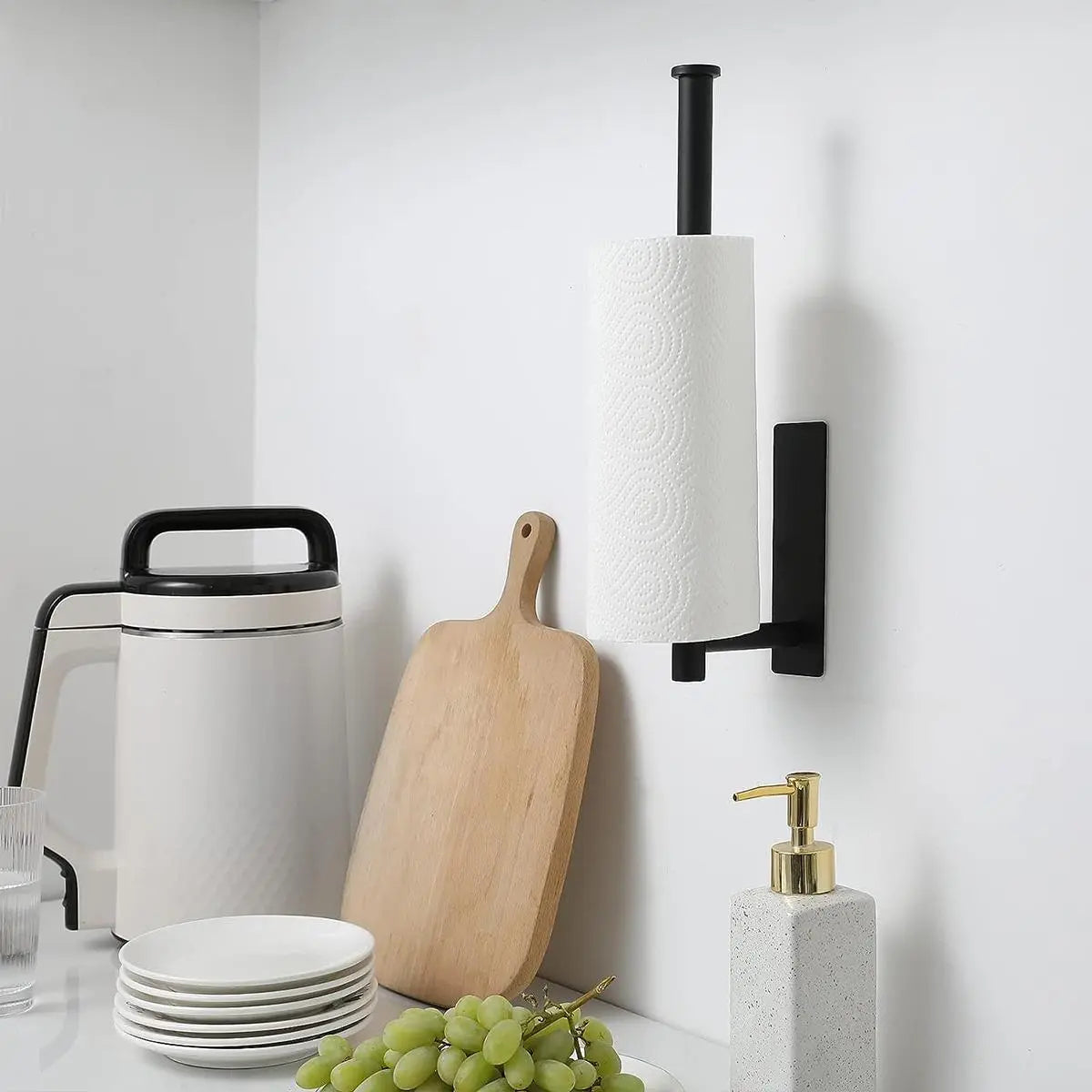 Paper Towel Holder, 1 Count under Cabinet Kitchen Paper Holder, Self-Adhesive/Drilling Towel Holder, Stainless Steel Kitchen Utensil Holder #GLOBAL PICKS