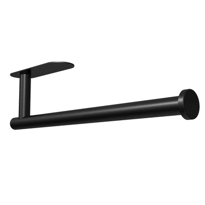 Paper Towel Holder, Self Adhesive or Drilling Paper Towel Holder under Cabinet, Stainless Steel Black Paper Towel Holders Wall Mount for Kitchen, Bathroom, Sink, Pantry, Fridge