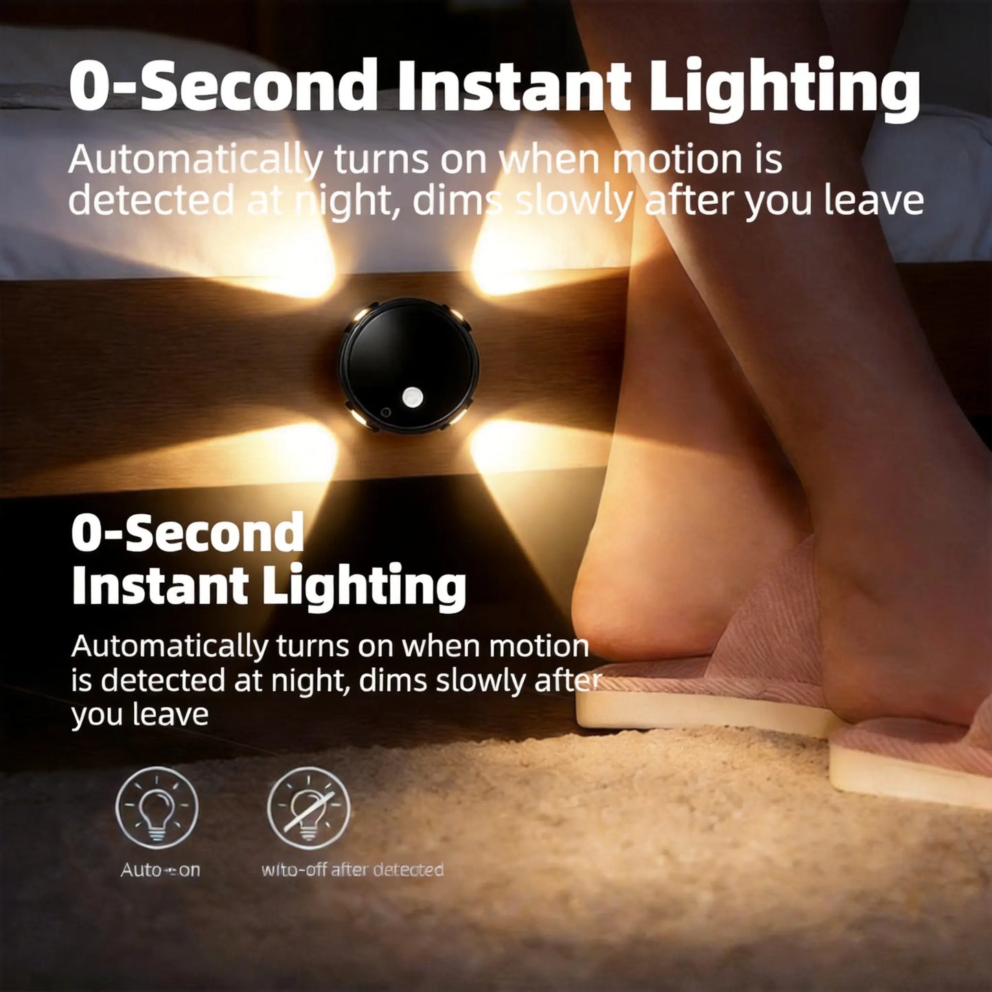 Modern Indoor Motion Sensor Night Light - TYPE-C Rechargeable LED with Ultra-Long Battery Life, 3-Color Temperature, Magnetic Adsorption for Bedroom, Stairway