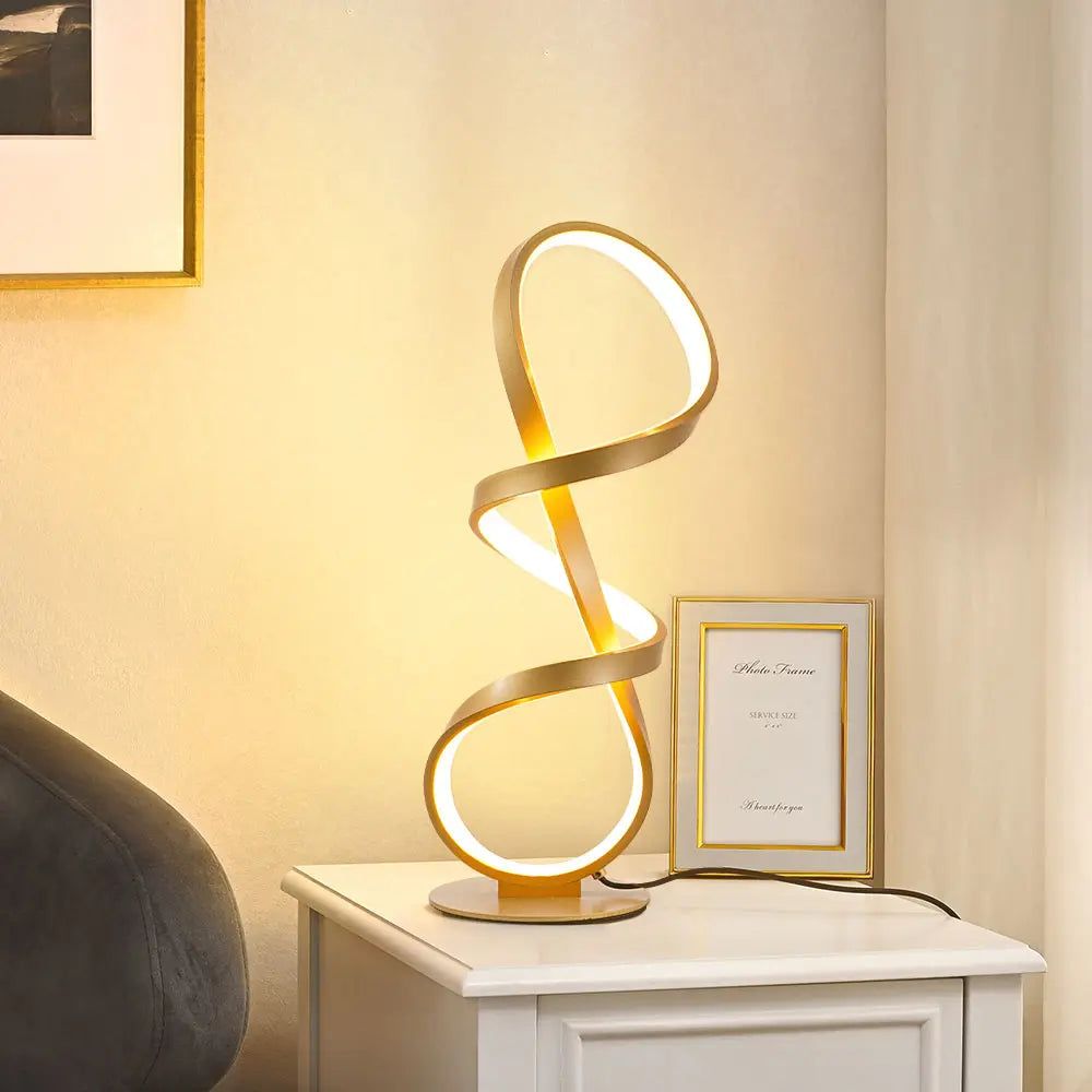 EDISHINE Minimalist Nordic 3D LED Touch Control Ambiance Angled Table Lamp, Stepless Dimmable Eye-Caring Optical Illusion Desk Lamp, Desk Accessory for Bedroom, Living Room