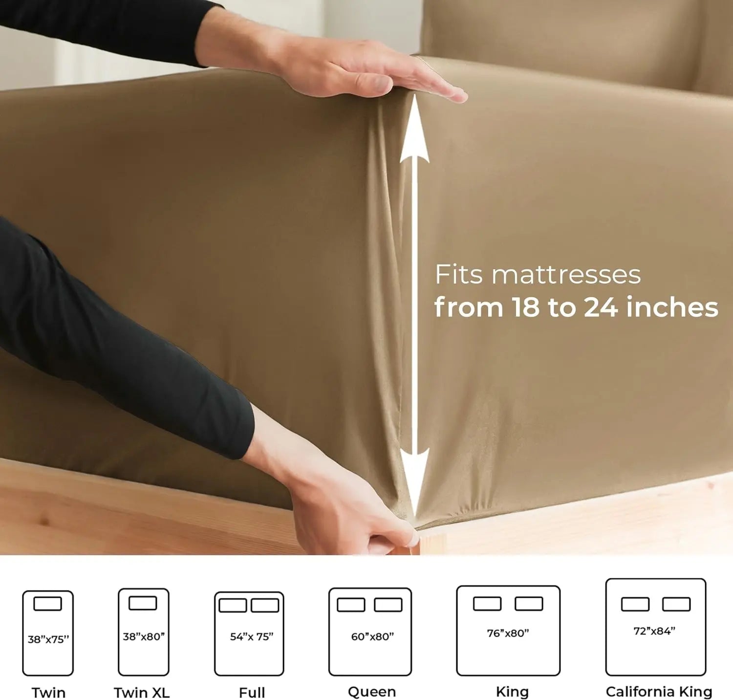 CGK Deep Pocket Fitted Sheet ONLY – Ultra-Soft Microfiber, Wrinkle-Free, Fits up to 24" Mattress (SINGLE SHEET) Soft Comfy Bedding