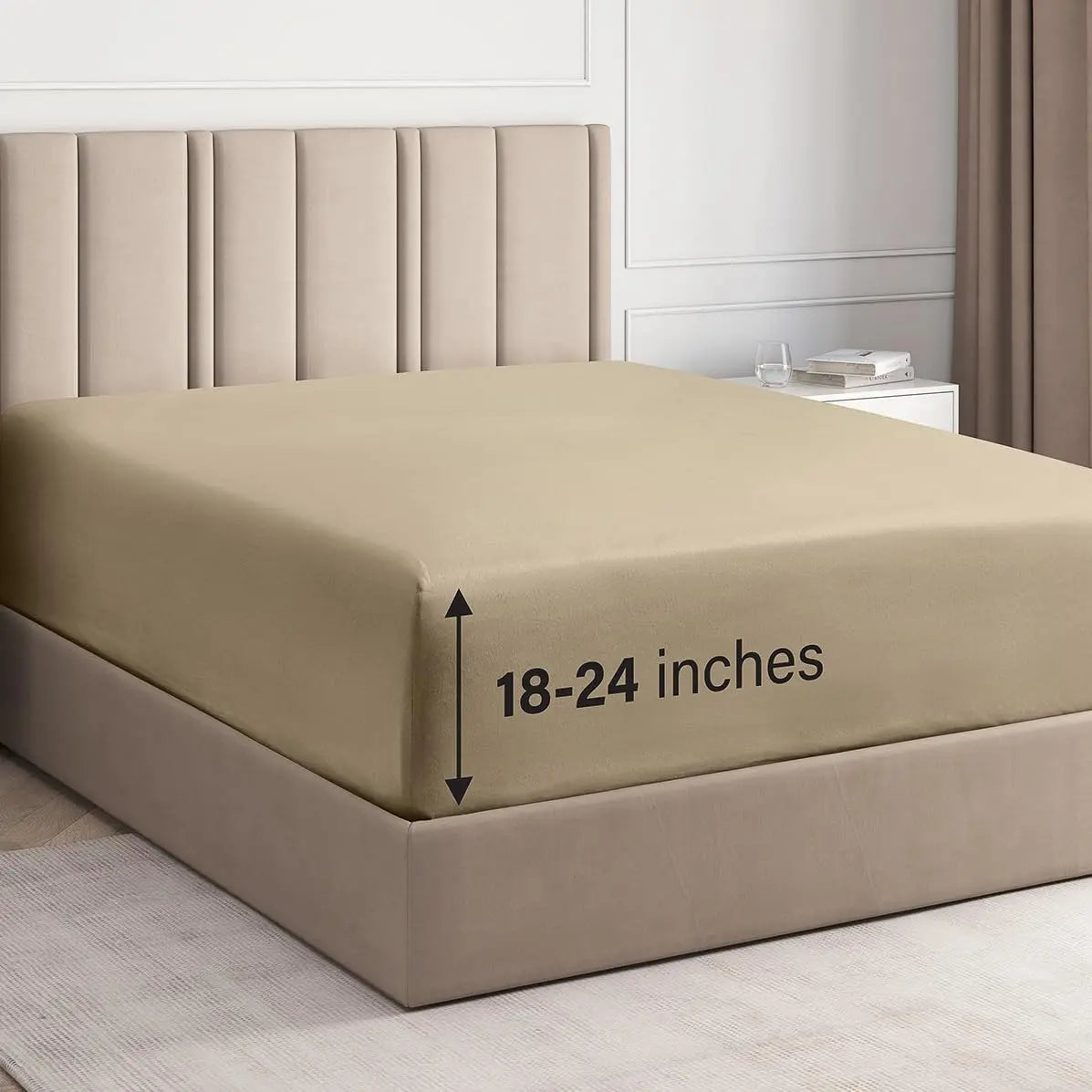 CGK Deep Pocket Fitted Sheet ONLY – Ultra-Soft Microfiber, Wrinkle-Free, Fits up to 24" Mattress (SINGLE SHEET) Soft Comfy Bedding