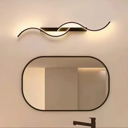 Modern LED Wall Lamp with Wire Control, S-Type Design for Home Decor, Warm Light, Ambient Lighting, Led Mood Light, Suitable for TV Background, Headboard, Corridor, Decorative Wall Light