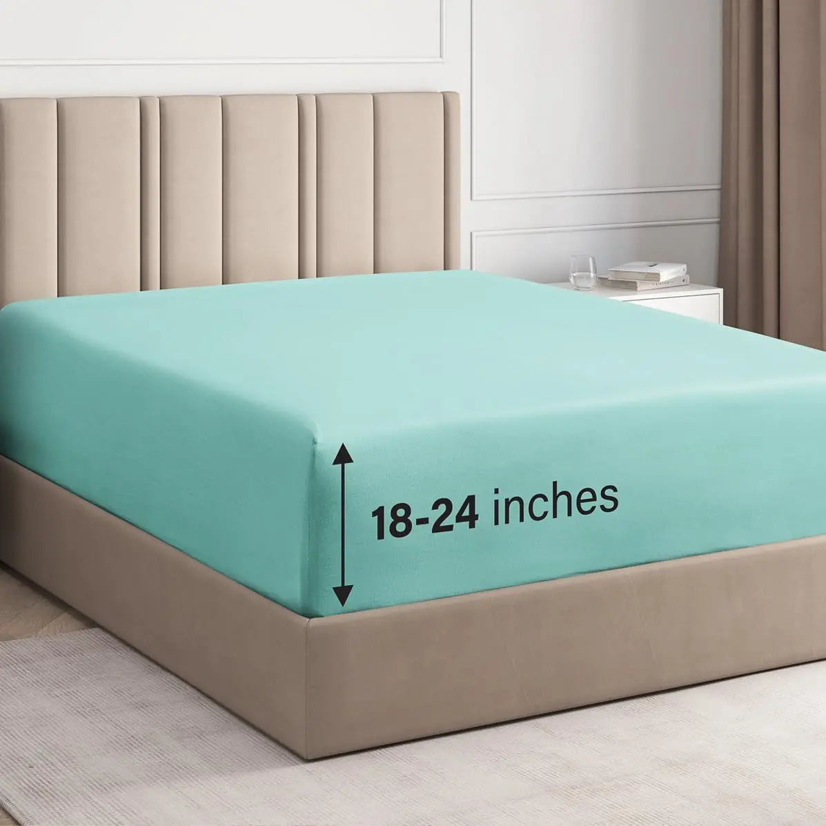CGK Deep Pocket Fitted Sheet ONLY – Ultra-Soft Microfiber, Wrinkle-Free, Fits up to 24" Mattress (SINGLE SHEET) Soft Comfy Bedding