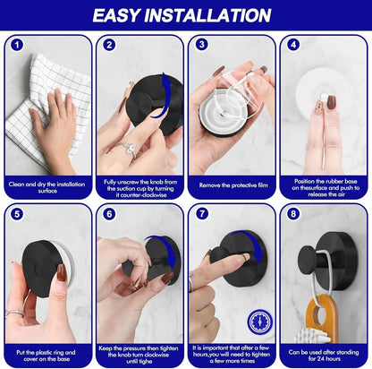 Decerk 2 PCS Suction Cup Hooks Christmas Gift Gadgets Kitchen Home Essentials Suction Hooks Bathroom Accessories Waterproof Reuseable for Shower Bathroom Towel Hooks Shower Hooks Holders Shower Hooks Hanging Towels Loofah Robe