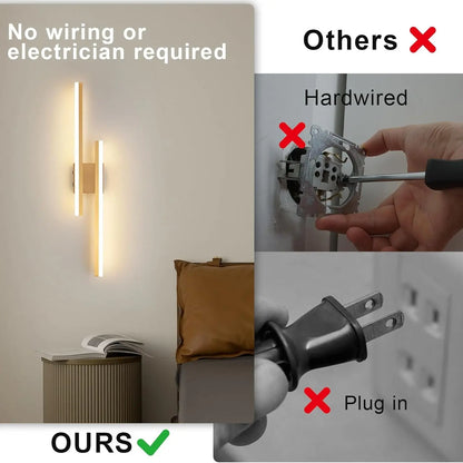 Modern Rechargeable LED Wall Light, Led Wall Sconce, Dimmable Wall Lamp, Remote Control Brightness & Color Temperature Adjustment, Timer Function, 40Cm, Bedroom, Living Room, Dining Room