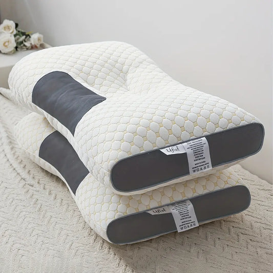 【Weekly Deals】Ufist 2-Pack Ergonomic Neck Low Pillows -Breathable Fabric for Cervical Support, Promotes Deepsleep & Pressure Relief, Ideal for Back and Side Sleeping Positions