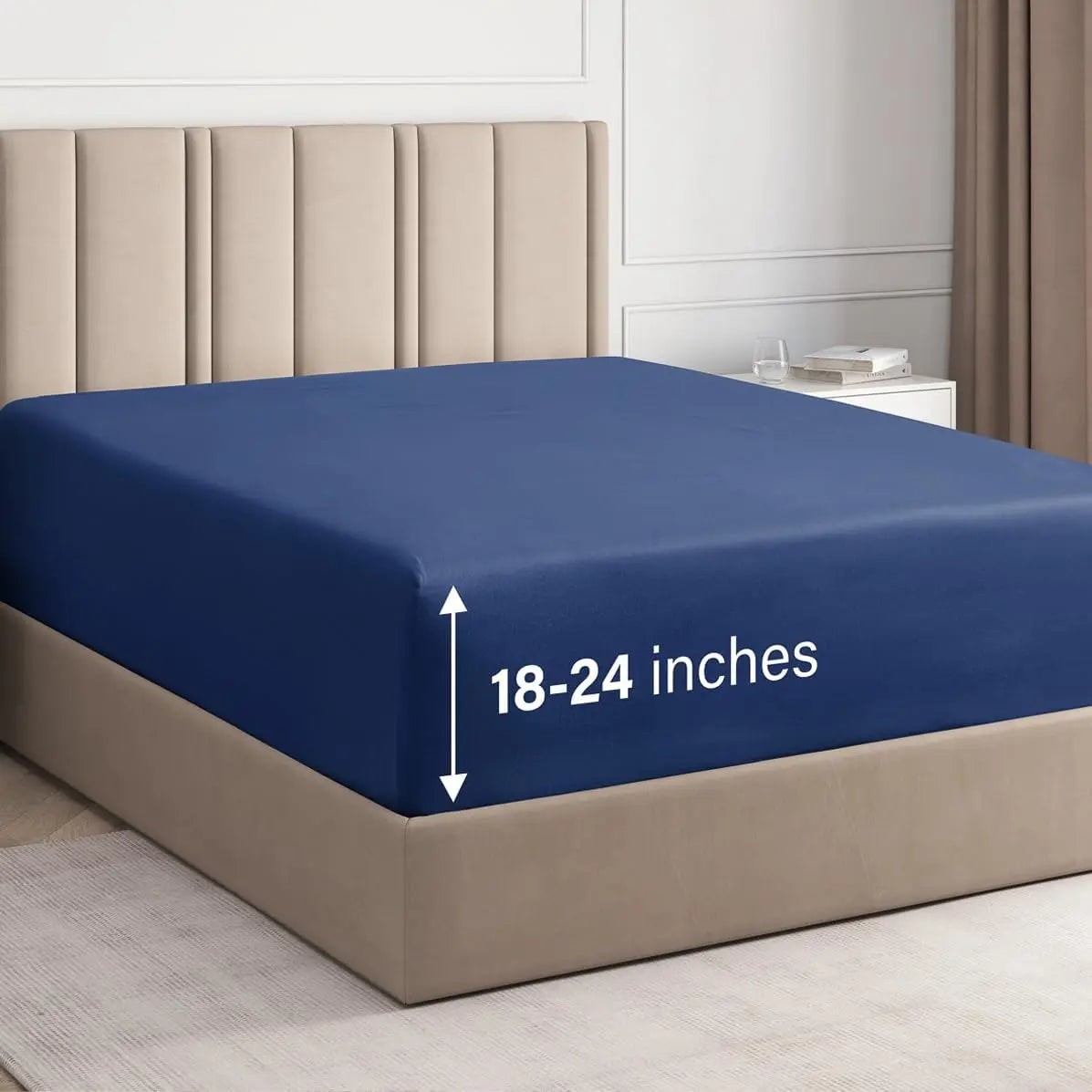 CGK Deep Pocket Fitted Sheet ONLY – Ultra-Soft Microfiber, Wrinkle-Free, Fits up to 24" Mattress (SINGLE SHEET) Soft Comfy Bedding