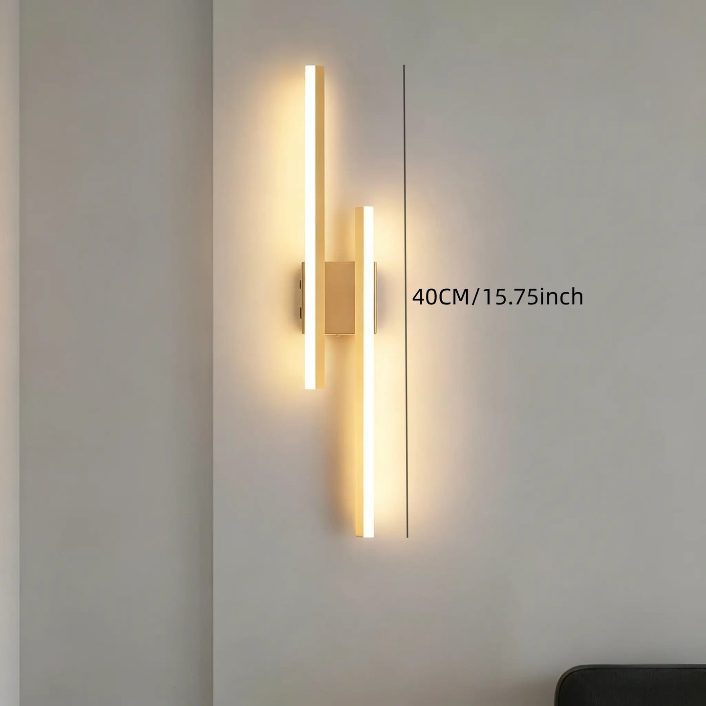Modern Rechargeable LED Wall Light, Led Wall Sconce, Dimmable Wall Lamp, Remote Control Brightness & Color Temperature Adjustment, Timer Function, 40Cm, Bedroom, Living Room, Dining Room