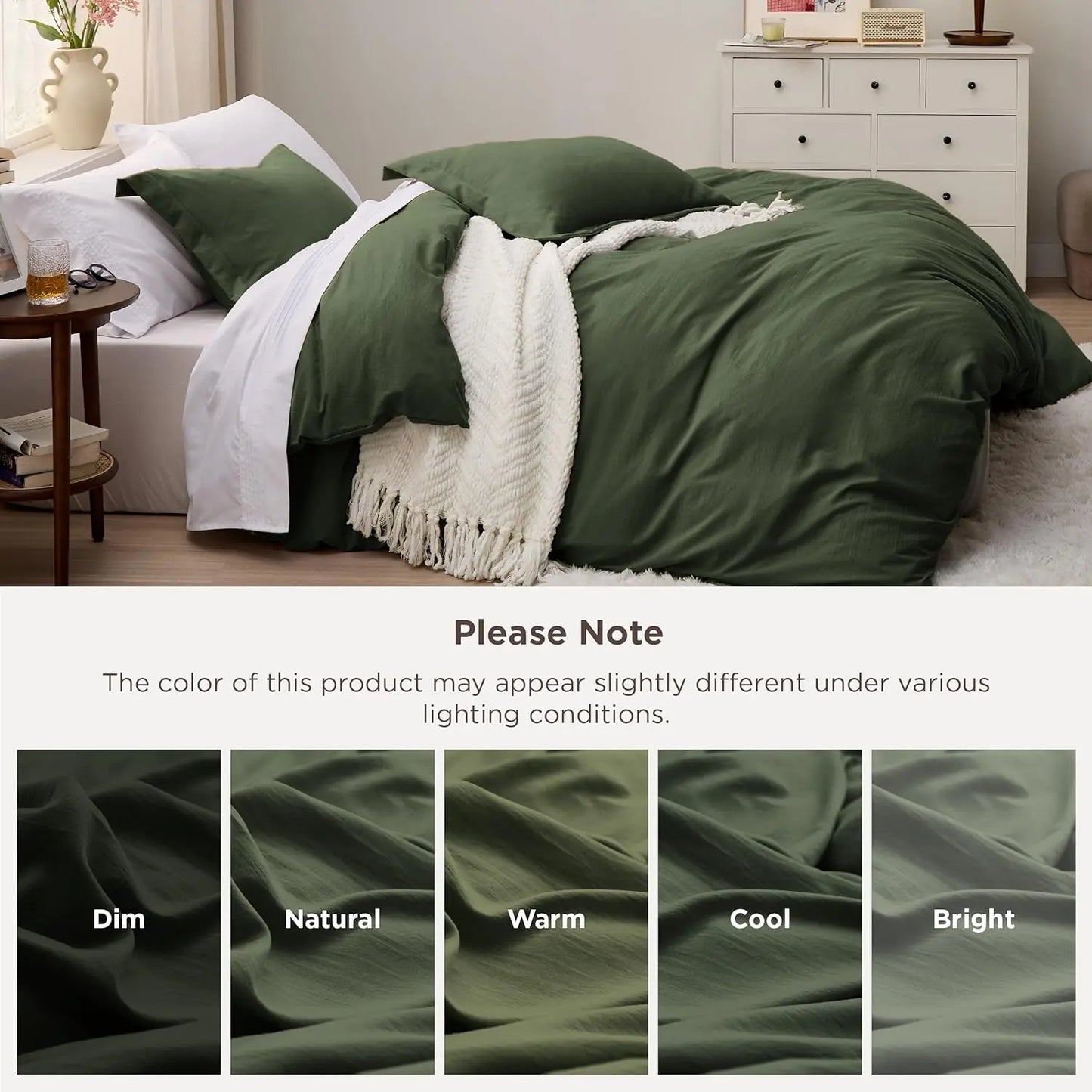 Bedsure Lightweight Soft Duvet Cover - 3 Pieces Prewashed Cotton-Like Polyester Extra Soft Bedding Set, Includes 1 Duvet Cover with Zipper Closure & 2 Pillow Shams, No Comforter