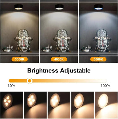 3-Pack 2000Mah Wireless Puck LED Lights - Magnetic, Rechargeable with Remote, Warm Dimmable Picture Frame Lights for Art Frames, Room Decor, Home Accessories, House & Apartment Decor