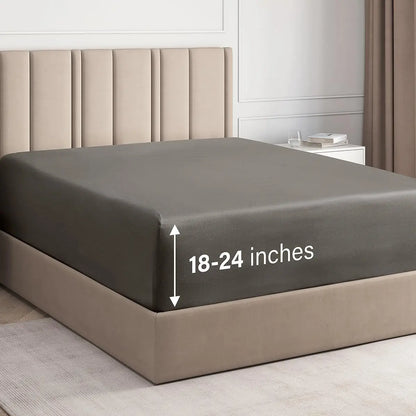 CGK Deep Pocket Fitted Sheet ONLY – Ultra-Soft Microfiber, Wrinkle-Free, Fits up to 24" Mattress (SINGLE SHEET) Soft Comfy Bedding