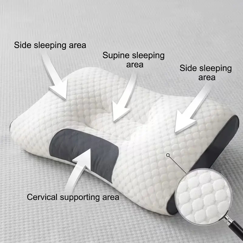 【Weekly Deals】Ufist 2-Pack Ergonomic Neck Low Pillows -Breathable Fabric for Cervical Support, Promotes Deepsleep & Pressure Relief, Ideal for Back and Side Sleeping Positions