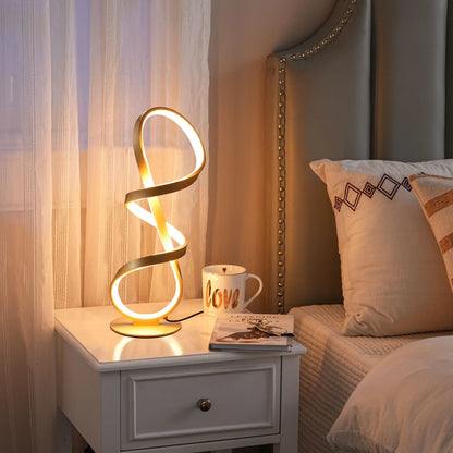 EDISHINE Minimalist Nordic 3D LED Touch Control Ambiance Angled Table Lamp, Stepless Dimmable Eye-Caring Optical Illusion Desk Lamp, Desk Accessory for Bedroom, Living Room