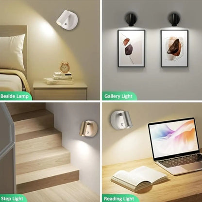 Magnetic Wall-Mount LED Light, Rechargeable Battery-Powered Touch-Control Night Light with Adjustable Brightness, Ideal for Bedroom, Dining Room and Art Display