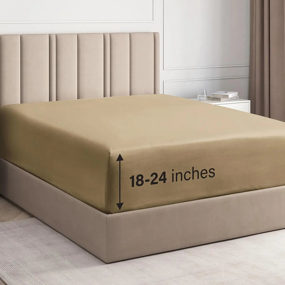 CGK Deep Pocket Fitted Sheet ONLY – Ultra-Soft Microfiber, Wrinkle-Free, Fits up to 24" Mattress (SINGLE SHEET) Soft Comfy Bedding