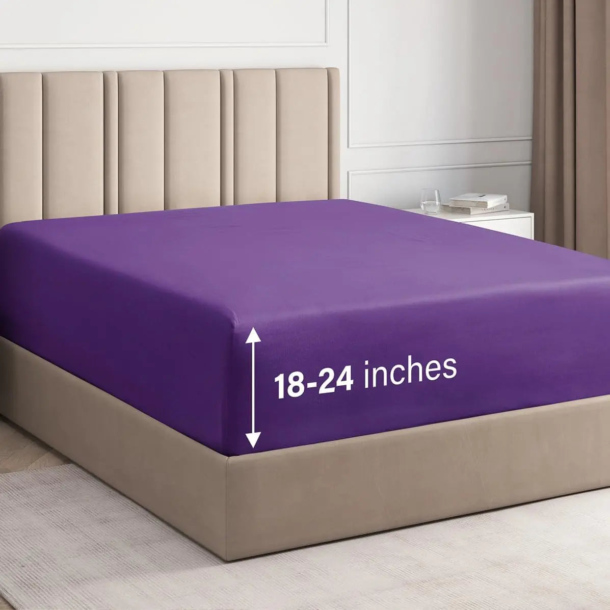 CGK Deep Pocket Fitted Sheet ONLY – Ultra-Soft Microfiber, Wrinkle-Free, Fits up to 24" Mattress (SINGLE SHEET) Soft Comfy Bedding