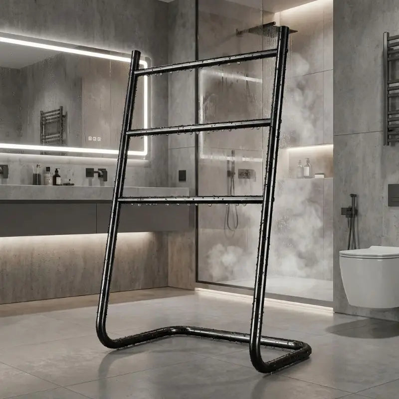 Bathroom Towel Rack without Drilling, Household Multi-Function Towel Storage Hanging Rod, Bathroom Accessories Organizer, Iron Art