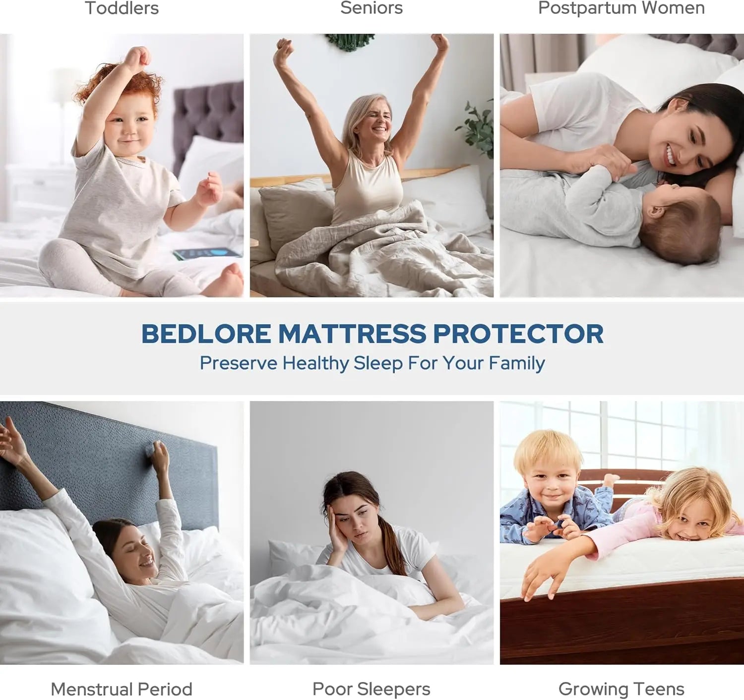 【Summerwins】Bedlore Cooling Waterproof Fitted Sheet Big Copper Coins | Bamboo Deep Pocket Mattress Cover | Soft Breathable Non-Slip]