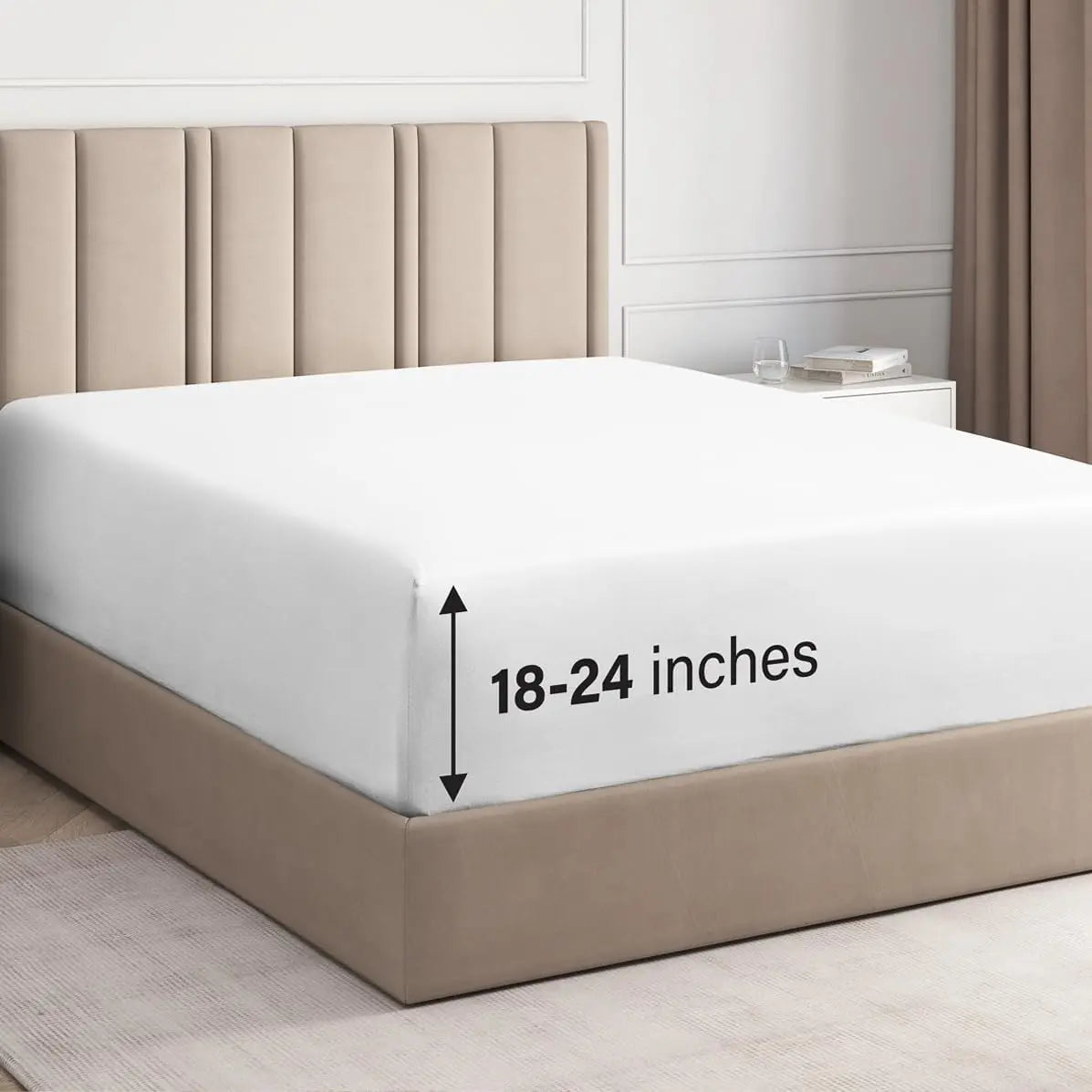 CGK Deep Pocket Fitted Sheet ONLY – Ultra-Soft Microfiber, Wrinkle-Free, Fits up to 24" Mattress (SINGLE SHEET) Soft Comfy Bedding