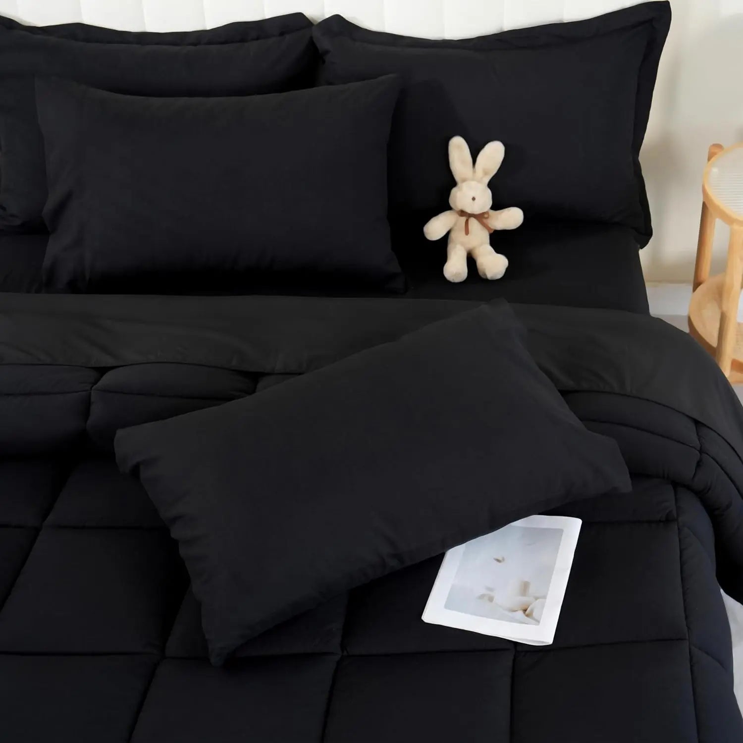 【Summer Wins】Downcool 7Pcs Comforter Sets, Multi-Color Bedding Sets , All Season down Alternative Bedding Comforter Sets with Comforter, Flat Sheet, Fitted Sheet, 2 Pillow Shams & 2 Pillowcases, Pink Bedroom Accessories#Tiktokshopmemorialday