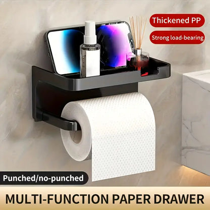 1Pcs Bathroom Toilet Rack/Tissue Rack, Wall-Mounted Toilet Bathroom Toilet Perforated Face Rack, Tissue Holder, Bathroom Accessories
