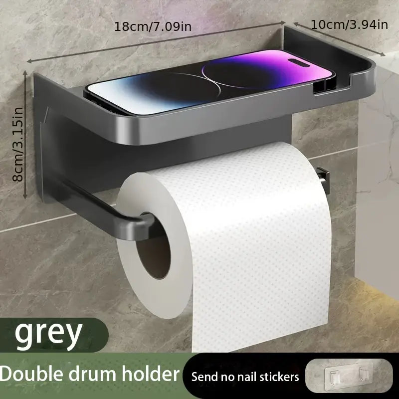 1Pcs Bathroom Toilet Rack/Tissue Rack, Wall-Mounted Toilet Bathroom Toilet Perforated Face Rack, Tissue Holder, Bathroom Accessories