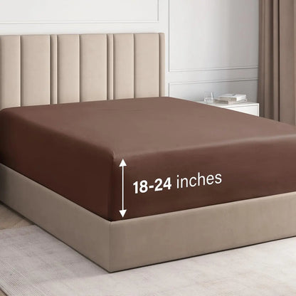 CGK Deep Pocket Fitted Sheet ONLY – Ultra-Soft Microfiber, Wrinkle-Free, Fits up to 24" Mattress (SINGLE SHEET) Soft Comfy Bedding