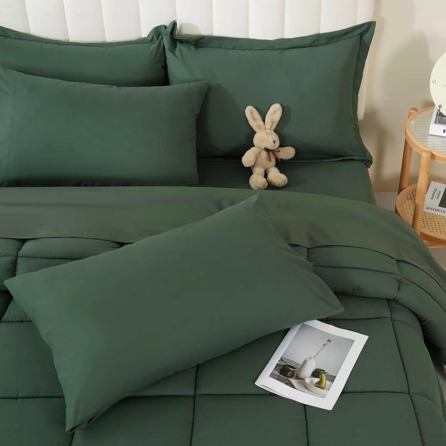 【Summer Wins】Downcool 7Pcs Comforter Sets, Multi-Color Bedding Sets , All Season down Alternative Bedding Comforter Sets with Comforter, Flat Sheet, Fitted Sheet, 2 Pillow Shams & 2 Pillowcases, Pink Bedroom Accessories#Tiktokshopmemorialday