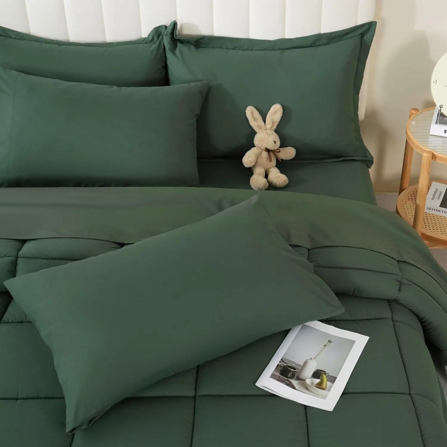 【Summer Wins】Downcool 7Pcs Comforter Sets, Multi-Color Bedding Sets , All Season down Alternative Bedding Comforter Sets with Comforter, Flat Sheet, Fitted Sheet, 2 Pillow Shams & 2 Pillowcases, Pink Bedroom Accessories#Tiktokshopmemorialday